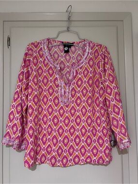 Women’s Pink Patterned Tunic Top - twiggy London medium